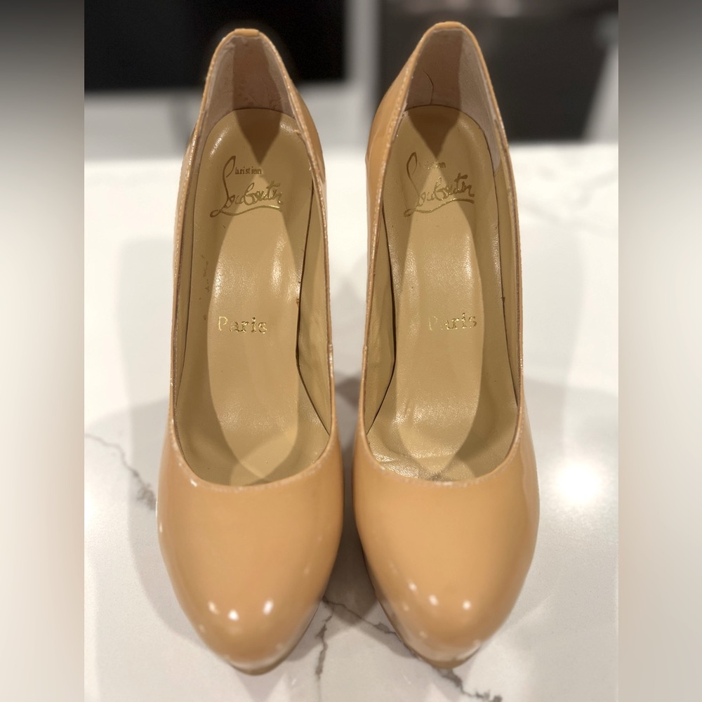 CHRISTIAN LOUBOUTIN BIANCA 120 NUDE PLATFORM STILETTO HEEL PUMPS - Picture 2 of 11